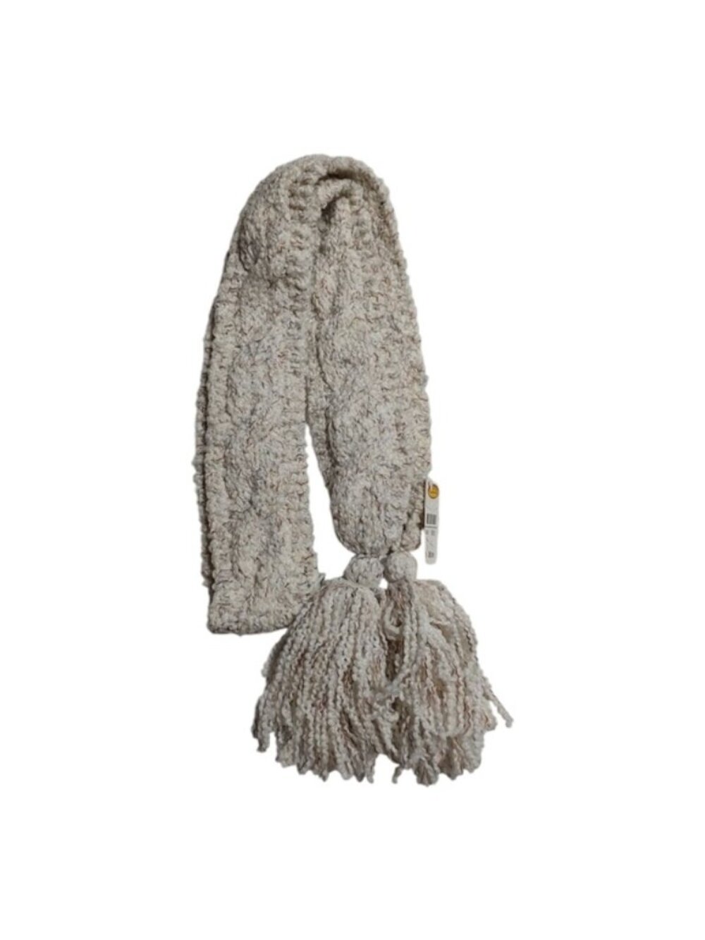 Talbots Oatmeal Chunky Cable Knit Wool Blend Scarf